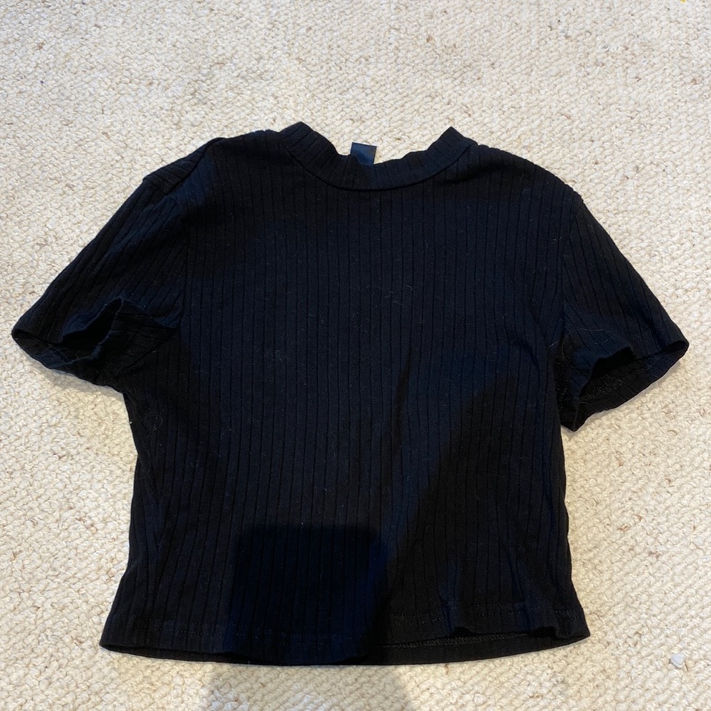 Plain black crop top